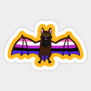 Genderfluid Pride Bat Sticker